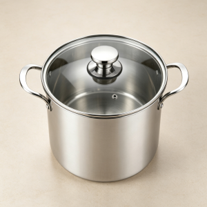 12 Quart Stainless Steel Stock Pot with Lid Measuring Markings